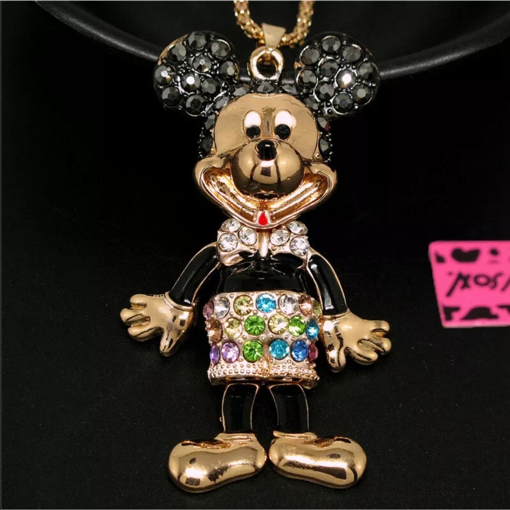 New Betsey Johnson Mickey Mouse Crystal Pendant - Picture 7 of 7
